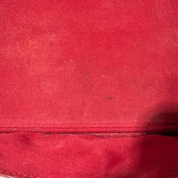 Estee Lauder Red Vinyl Cosmetic Make Up Zip Train Travel Case Bag 11.5"w/Handle - Picture 13 of 16